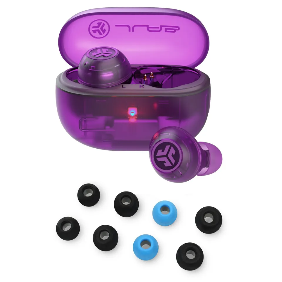 jlab-go-pop-anc-transparent-purple-true-wireless-earbuds-cloud-foam-tips-bundle image 1