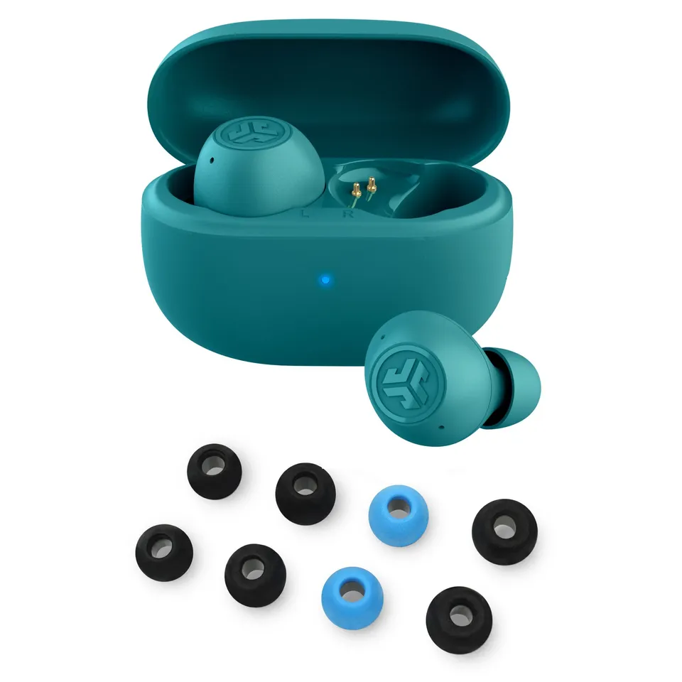 jlab-go-pop-anc-teal-true-wireless-earbuds-cloud-foam-tips-bundle image 1