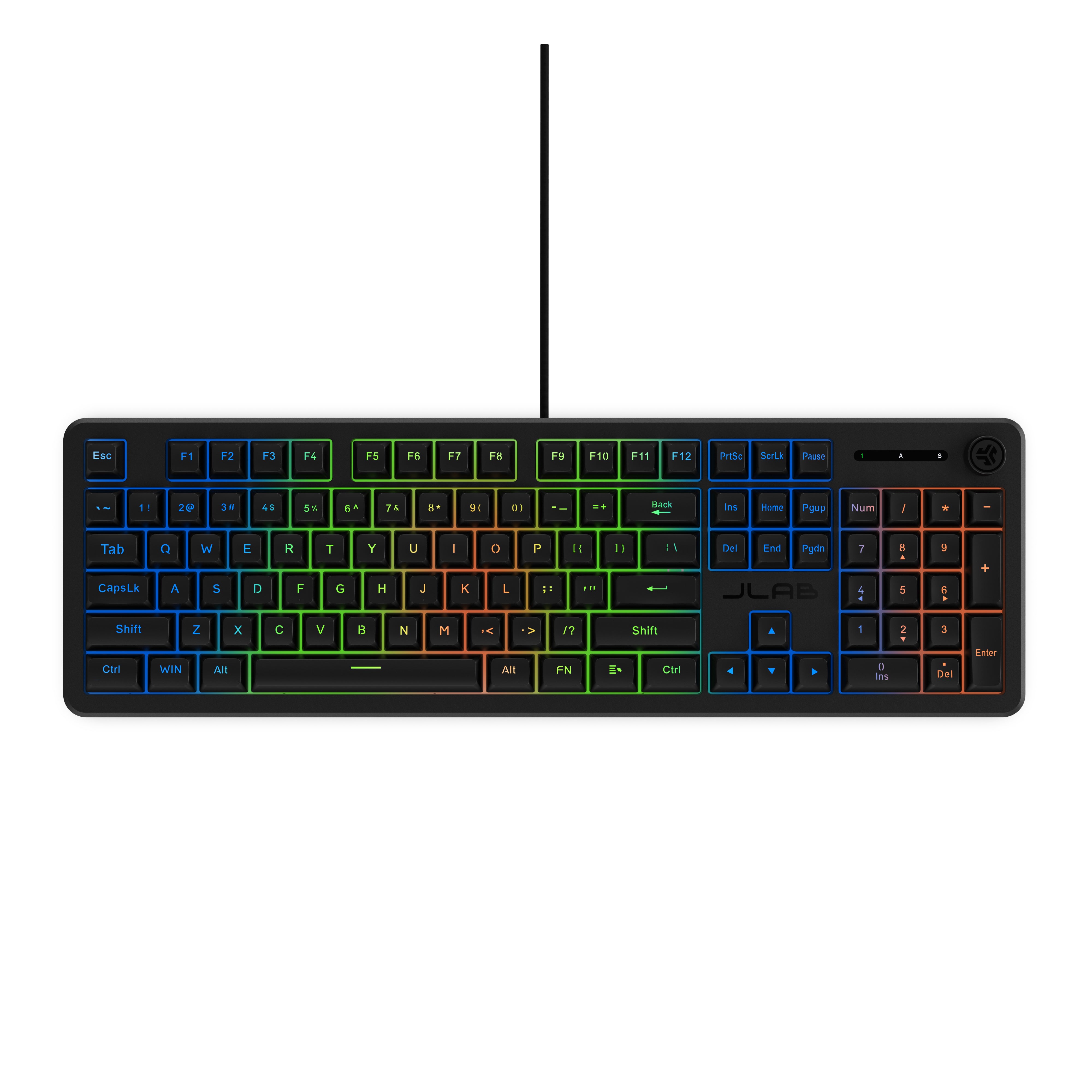 jlab-nightfall-full-size-wired-gaming-tastatur-schwarz-mit-numpad-rgb-zonenbeleu image 2