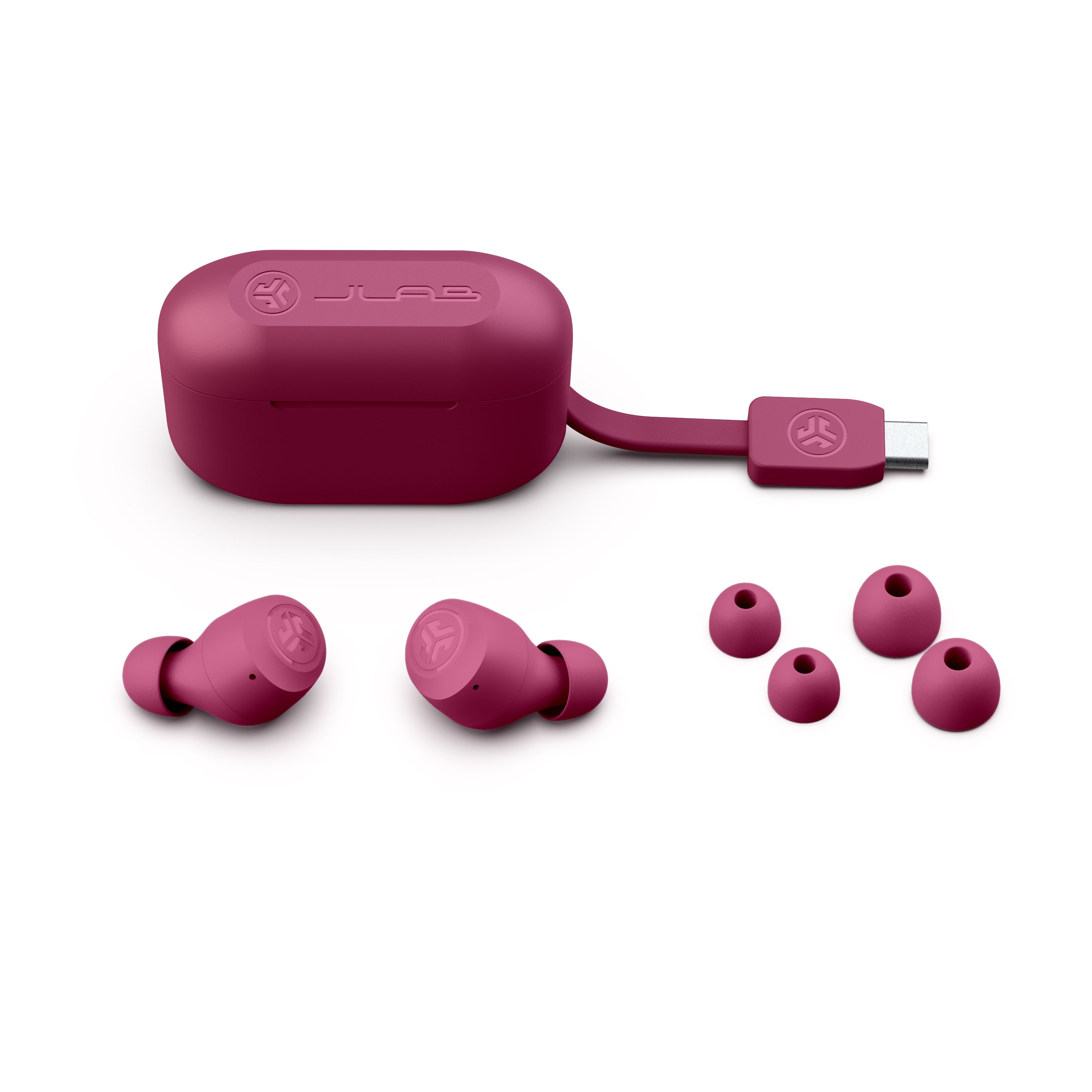 jlab-go-pop-dark-pink-true-wireless-earbuds-mit-cloud-foam-tips-geschenkset-in-e image 5