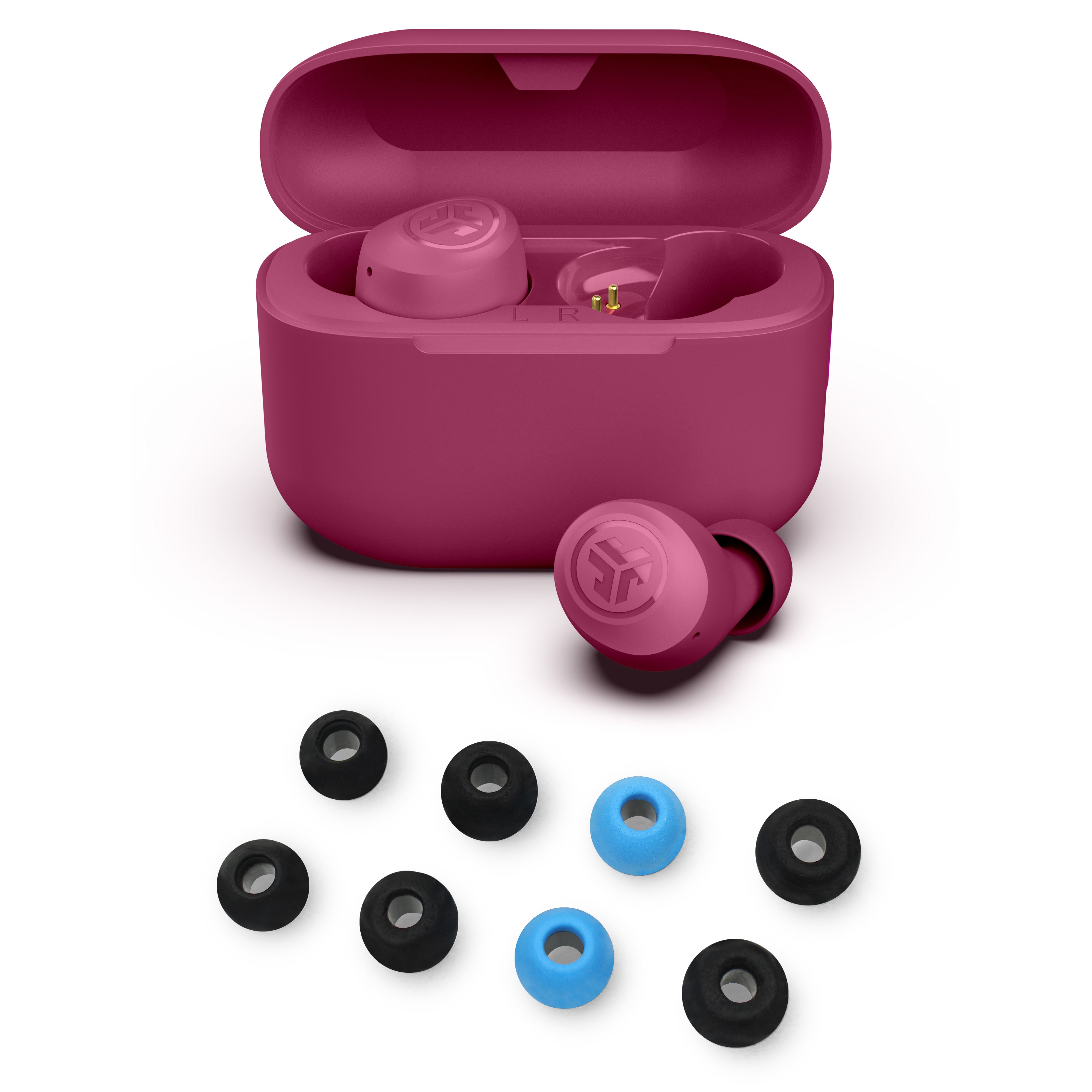 jlab-go-pop-dark-pink-true-wireless-earbuds-mit-cloud-foam-tips-geschenkset-in-e image 1