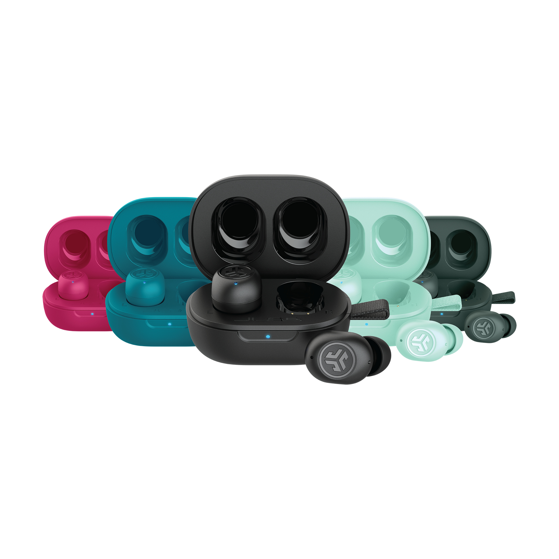 jlab-jbuds-mini-color-bundle-5-true-wireless-earbuds-black-pink-mint-sage-gray-t image 1