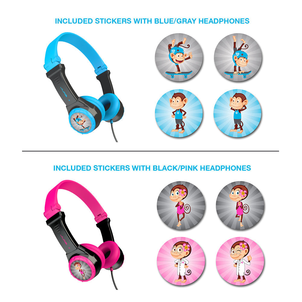jlab-jbuddies-folding-kids-on-ear-headphones-blue-gray-volume-limited-85-db-falt image 4