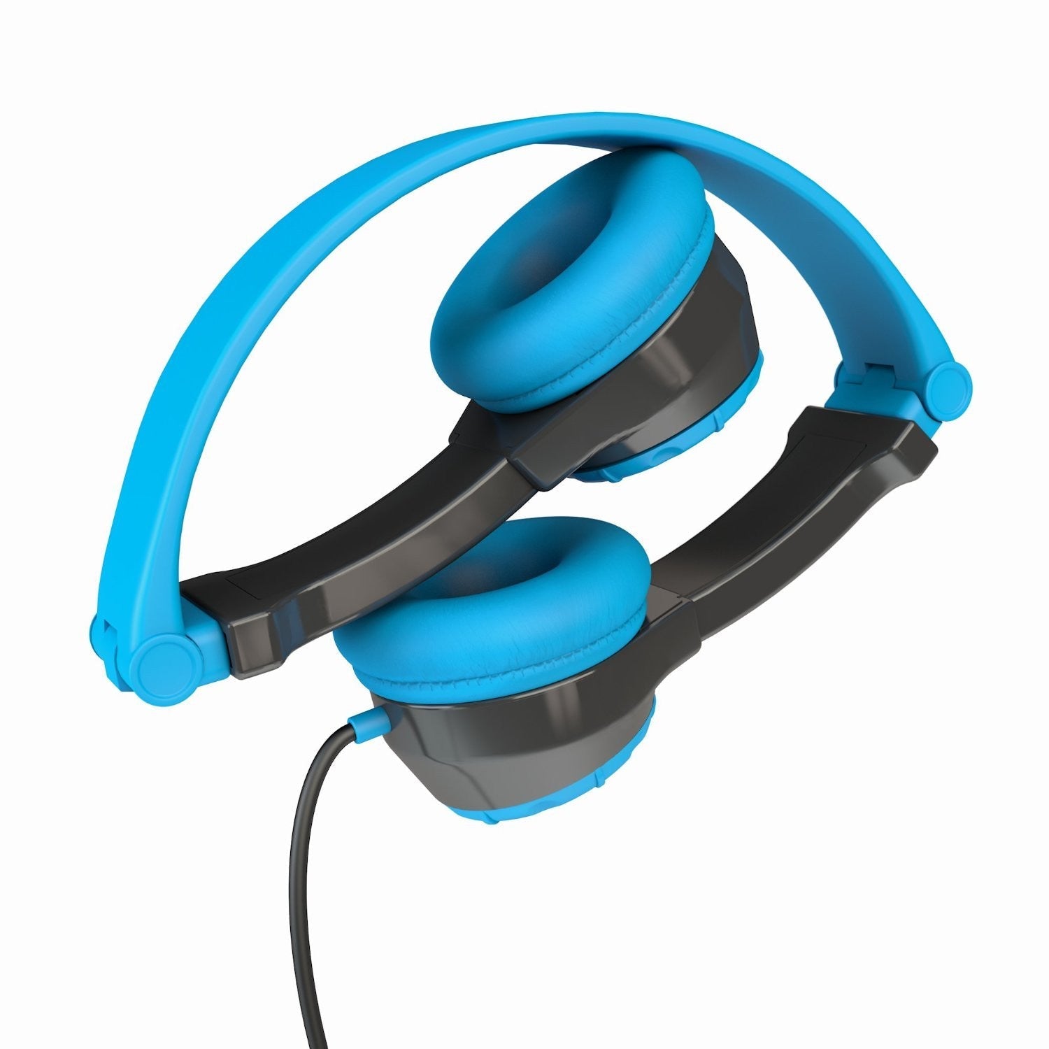 jlab-jbuddies-folding-kids-on-ear-headphones-blue-gray-volume-limited-85-db-falt image 3
